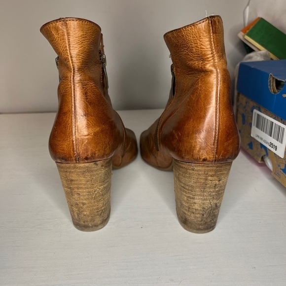 Paul Green Soft Leather Peep Toe Heeled Booties - Picture 9 of 15